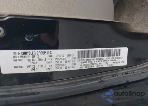 2013 Dodge Grand Caravan Sxt из США, поврежденный, VIN 2C4RDGCG7DR561935